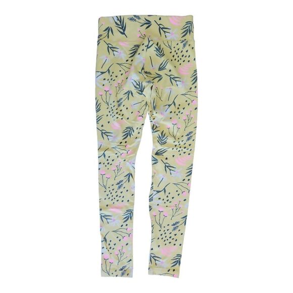 Justice Yellow Floral Leggings w/ Yoga Waist Size 12 - Picture 3 of 4